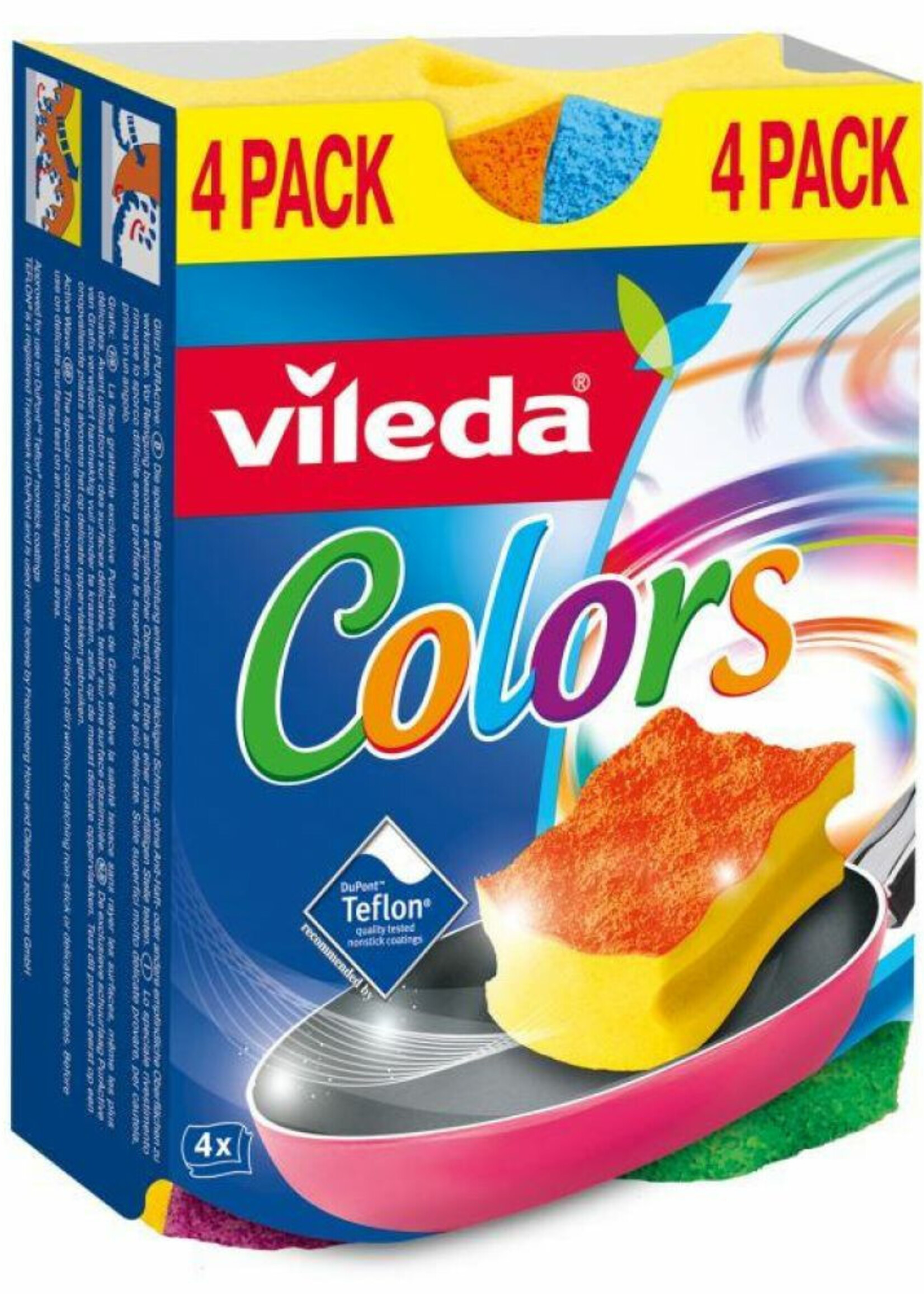 Vileda Schuursponzen Colors 4 stuks