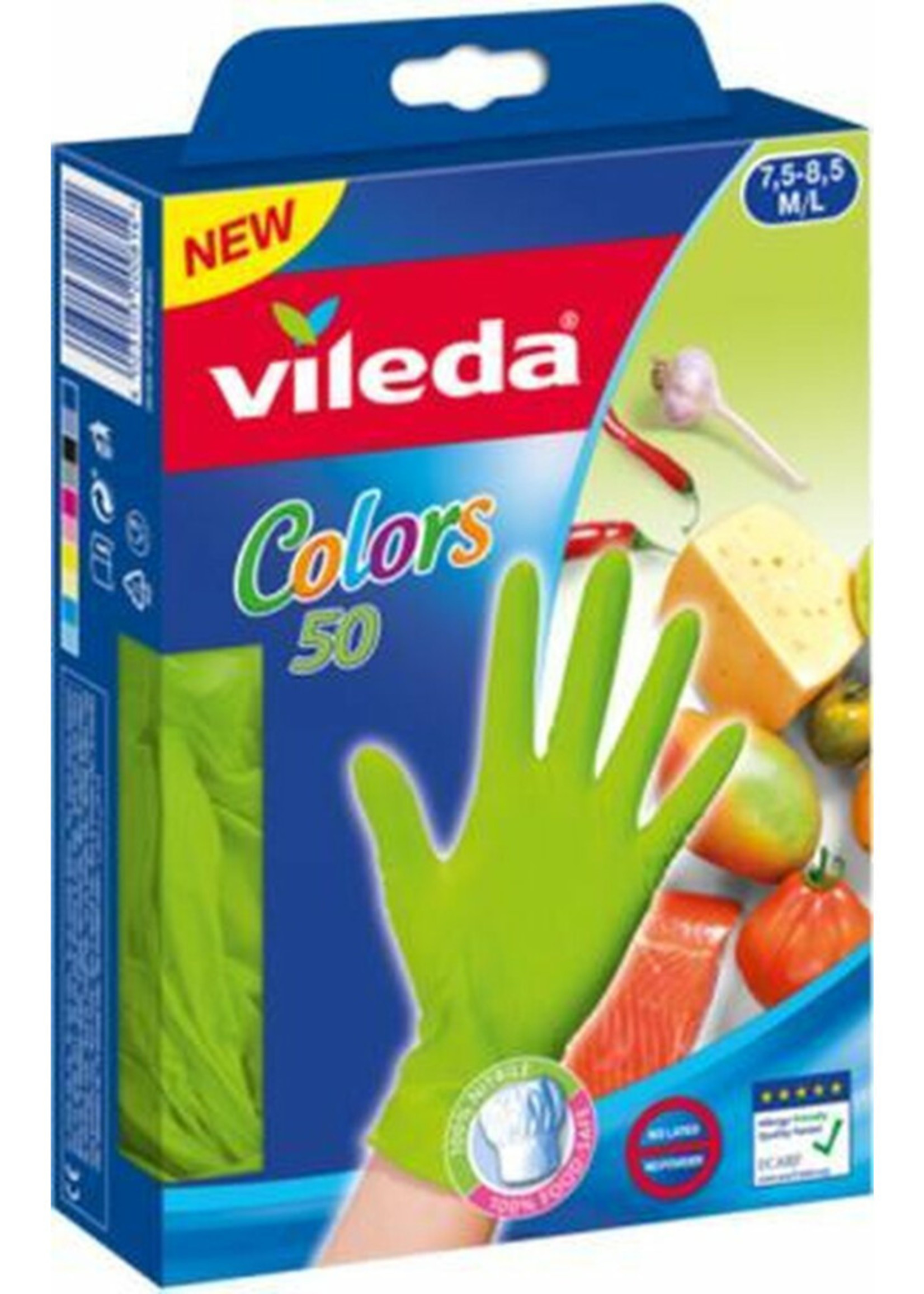 Vileda Wegwerphandschoenen Colors M / L 50 stuks