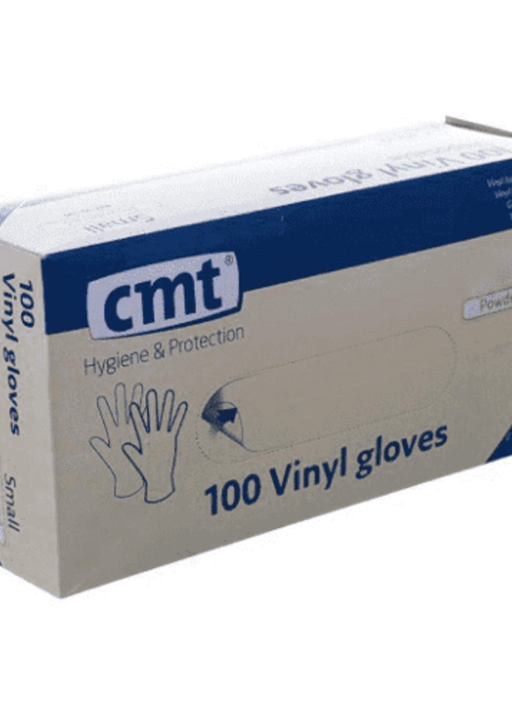 CMT Onderzoekshandschoen vinyl wit gepoederd XL 100st