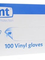 CMT Vinyl Handschoenen Poedervrij Maat S Wit/Transparant 100 stuks