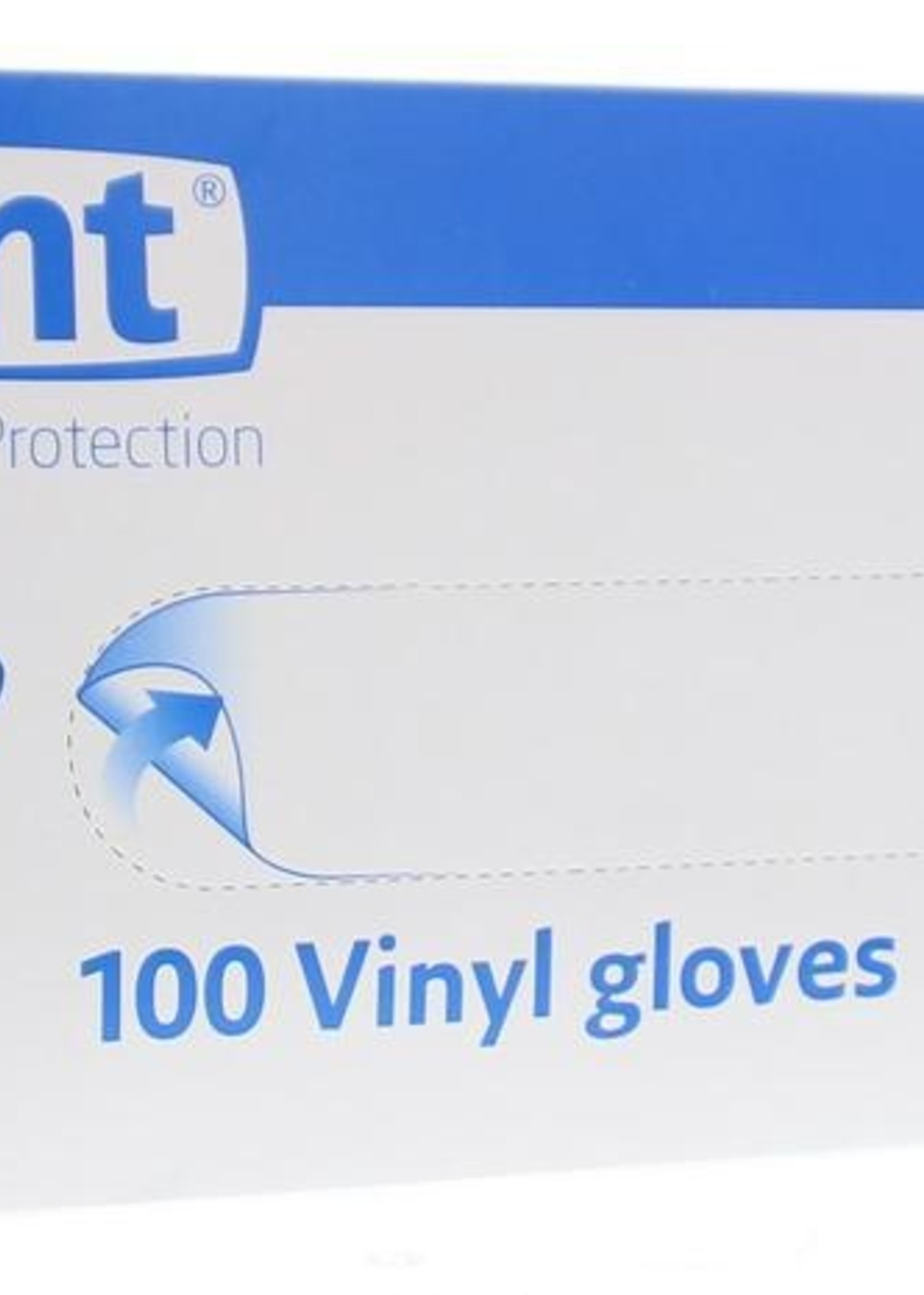 CMT Vinyl Handschoenen Poedervrij Maat S Wit/Transparant 100 stuks