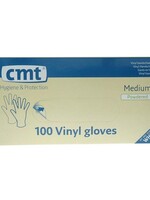 CMT Onderzoekshandschoen vinyl wit gepoederd m 100st