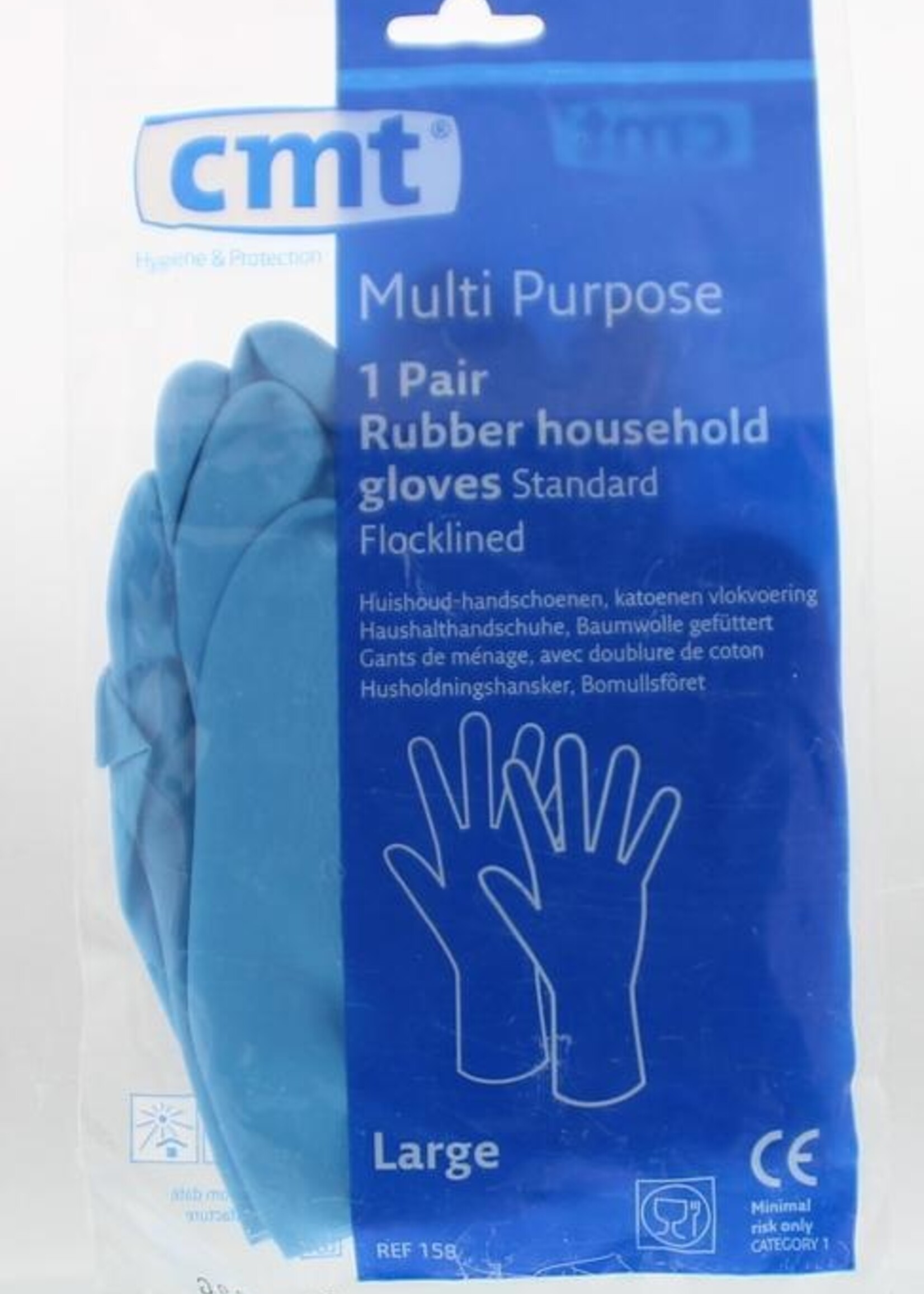 CMT Huishoudhandschoen rubber blauw l ex