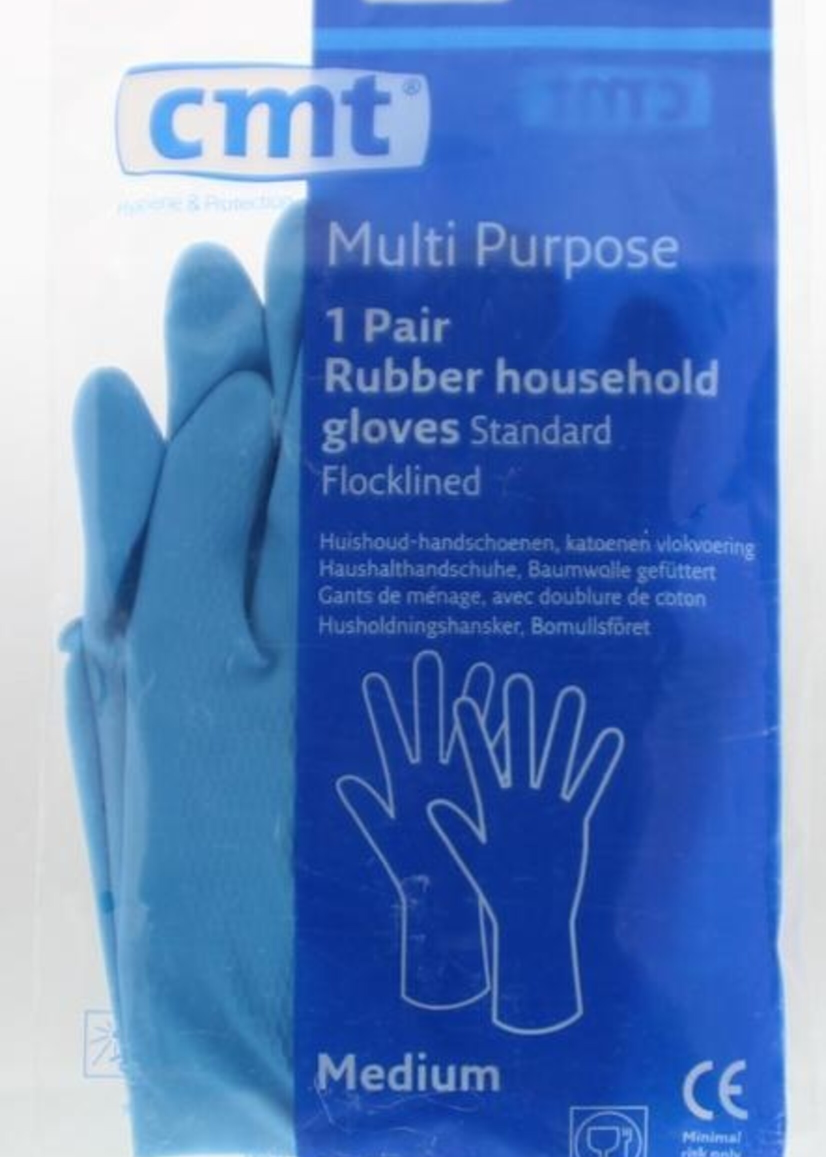 CMT Huishoudhandschoen rubber blauw m ex