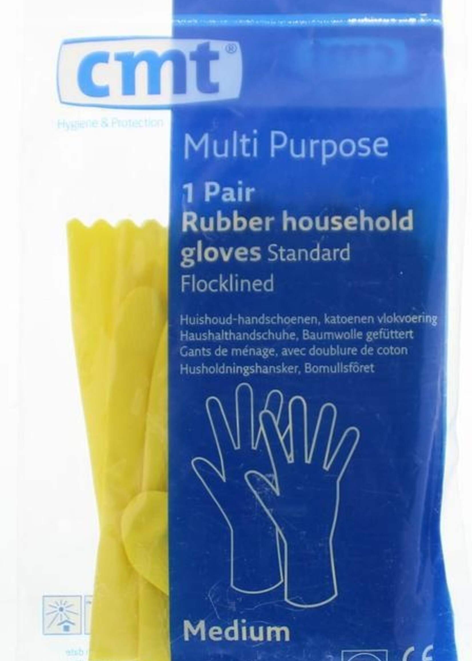 CMT Huishoudhandschoen rubber geel m ex