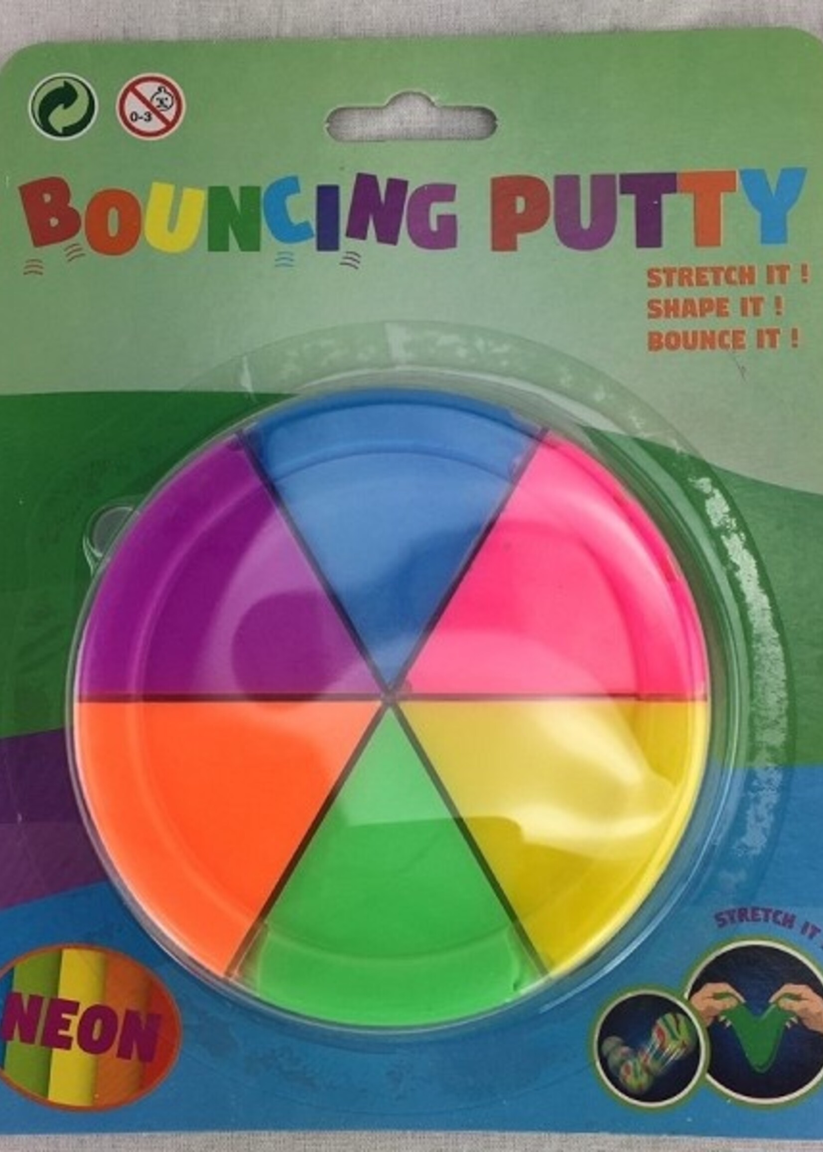 John Toy Bouncing duo putty 6 neon kleuren