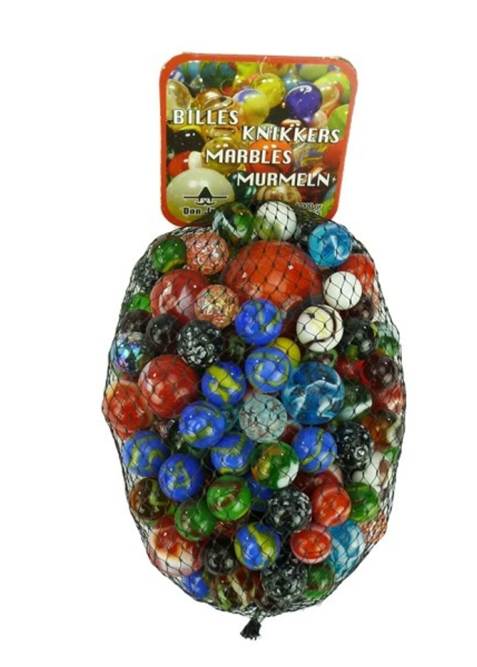 Knikkers 1 kilo Mexico glas in netje