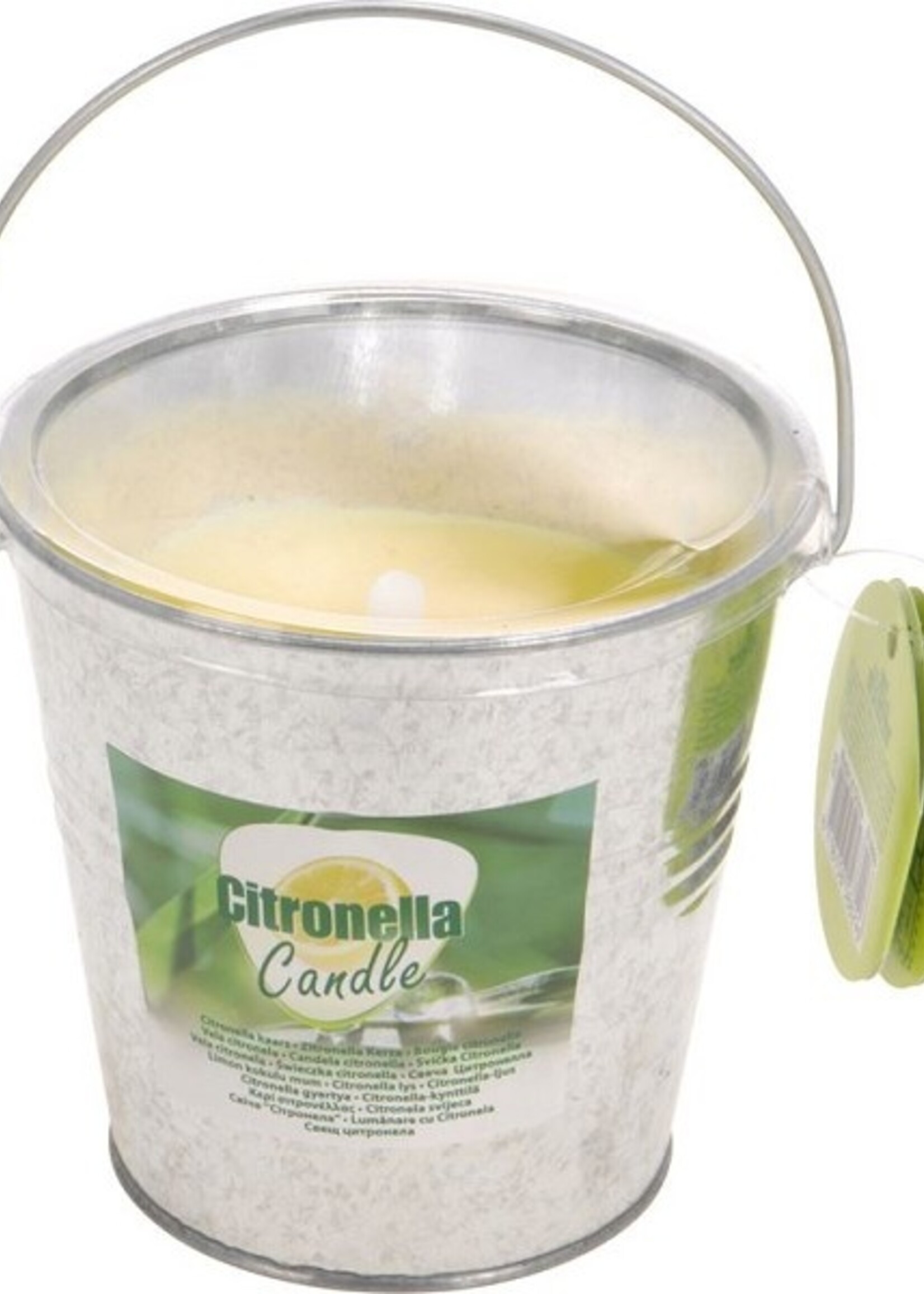 Citronella kaars in zinken emmertje 10x10cm