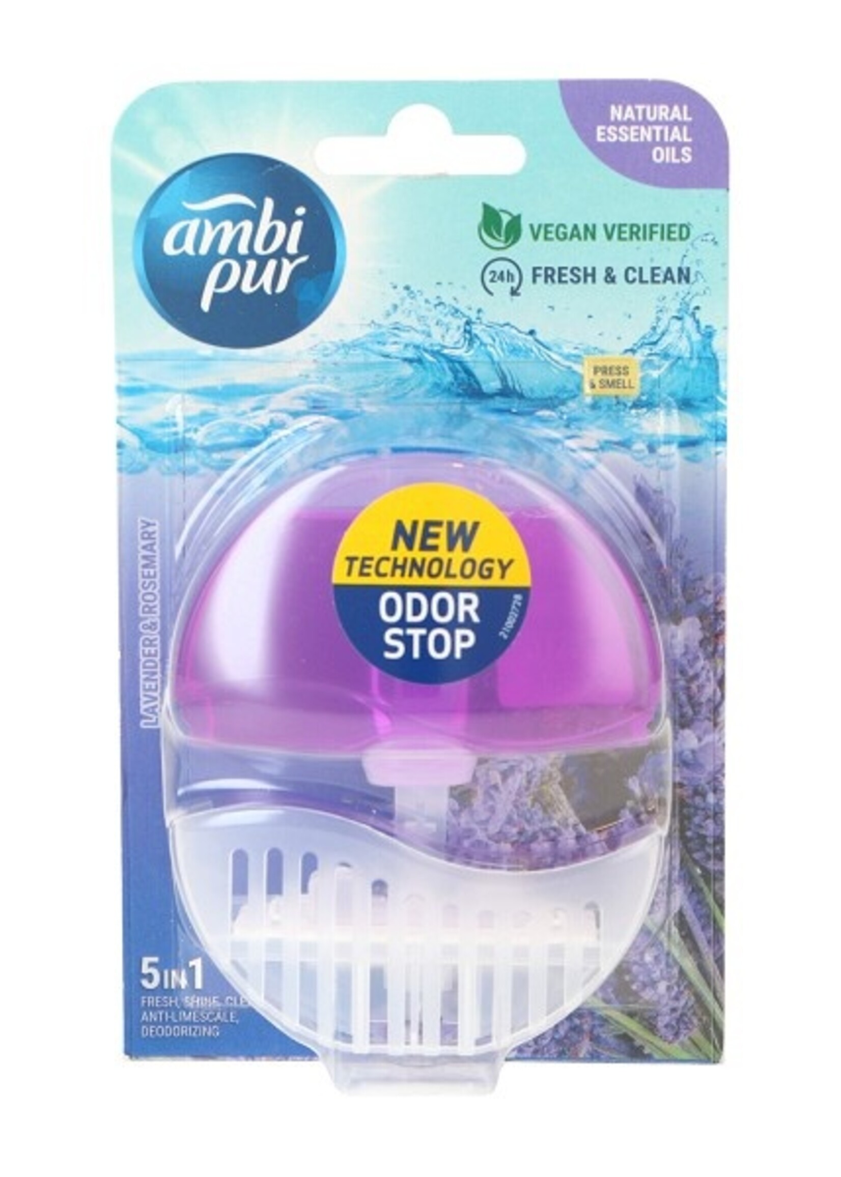 Ambi Pur Toiletblok 55ml Starter 5in1 Lavender&Rosemaryhout union - Copy