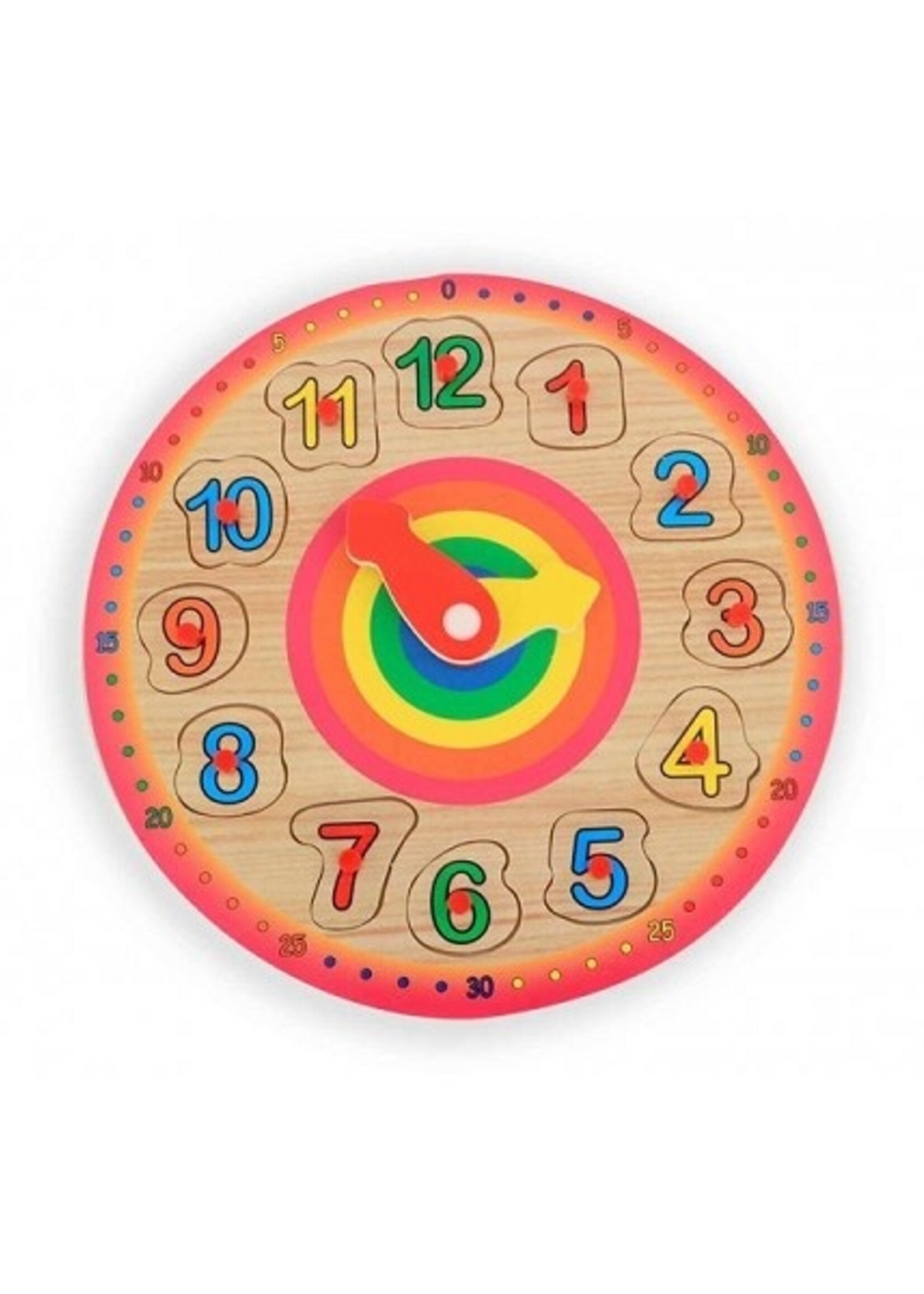 Houten puzzel klok Ø22cm