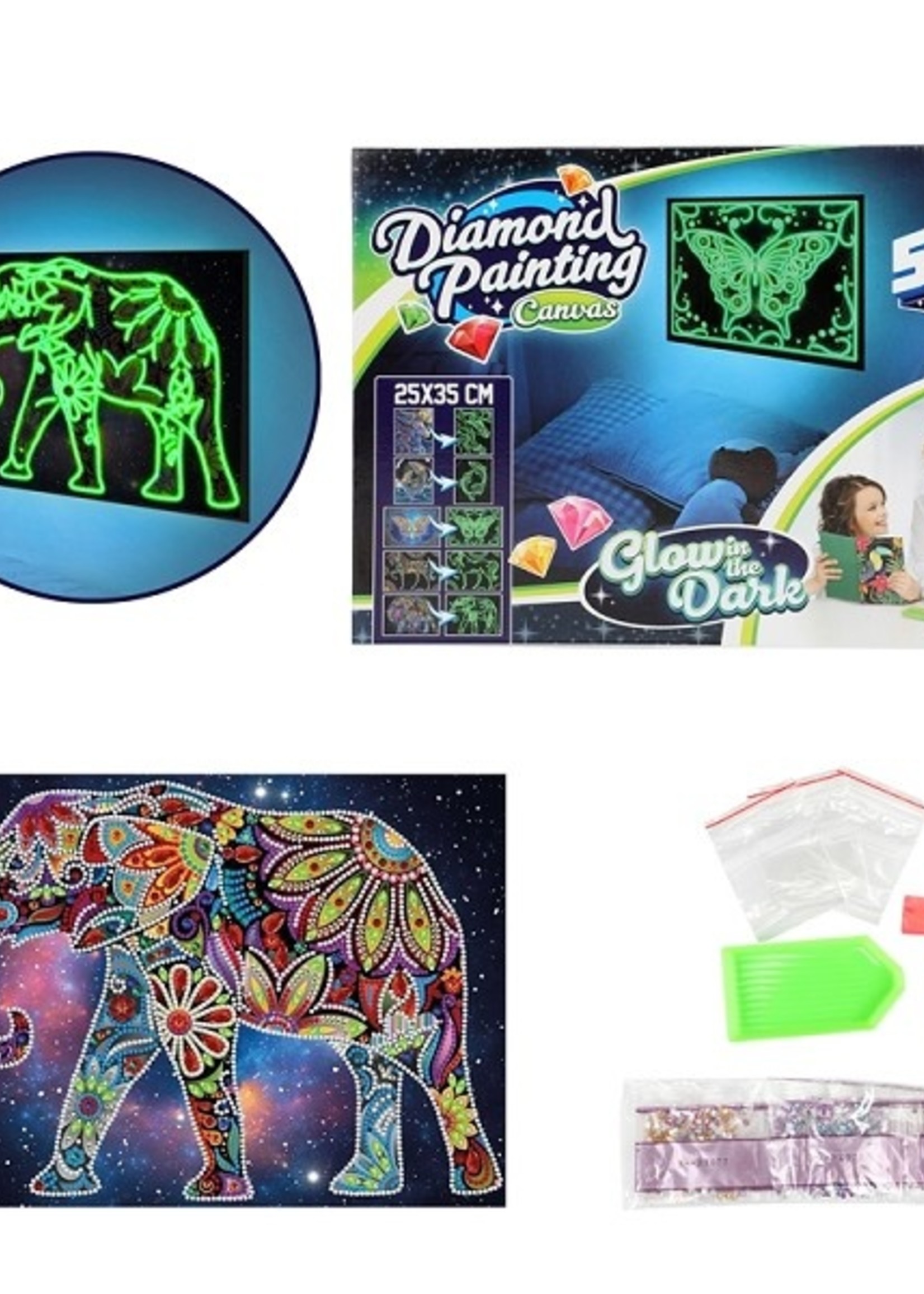 Toi Toys Diamond painting Glow in the Dark 25x35cm