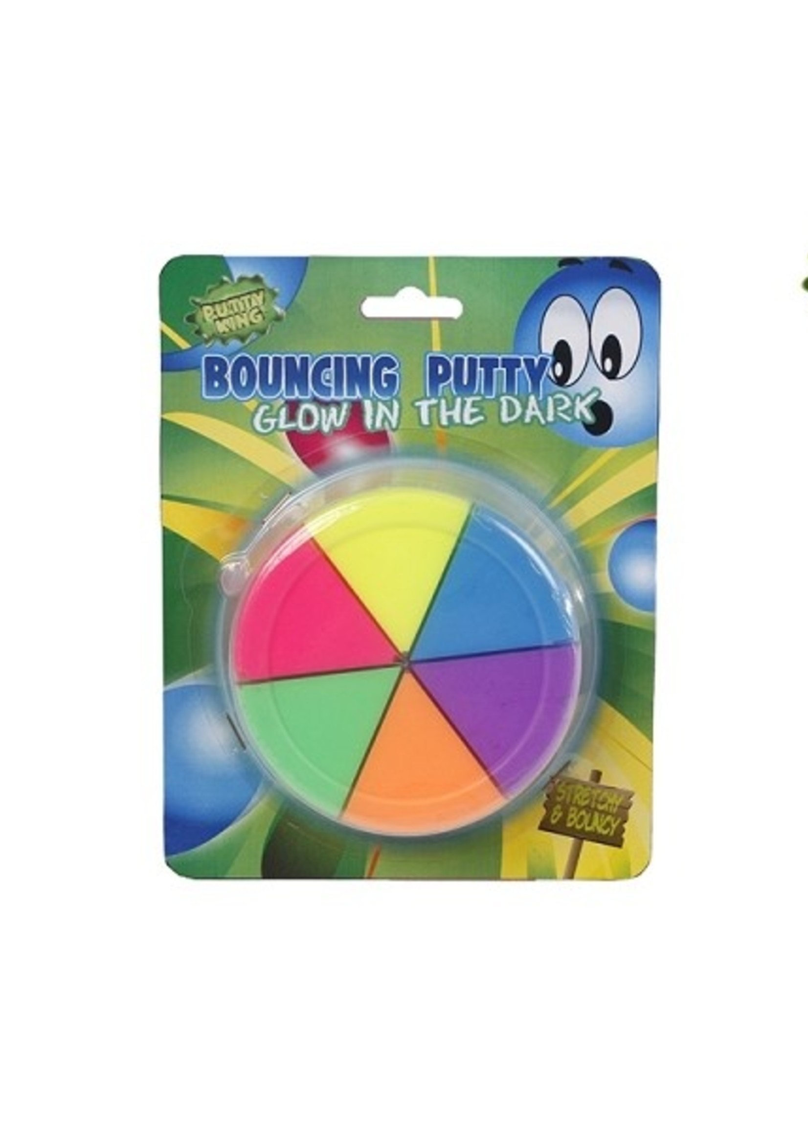 Putty King bouncing putty 6 kleuren glow in the dark