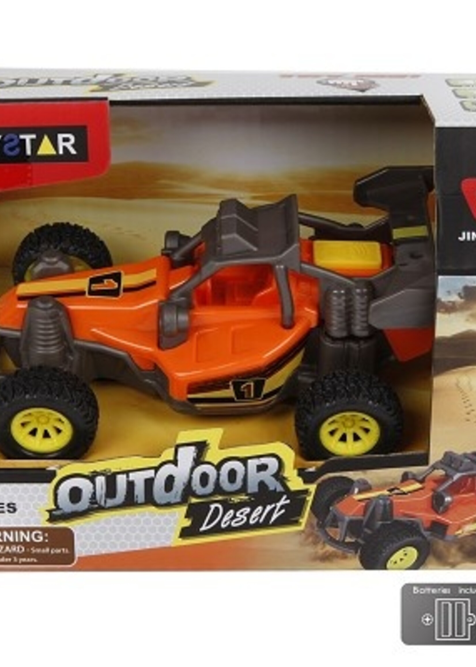 Outdoor desert buggy kunststof pull back licht en geluid 13cm