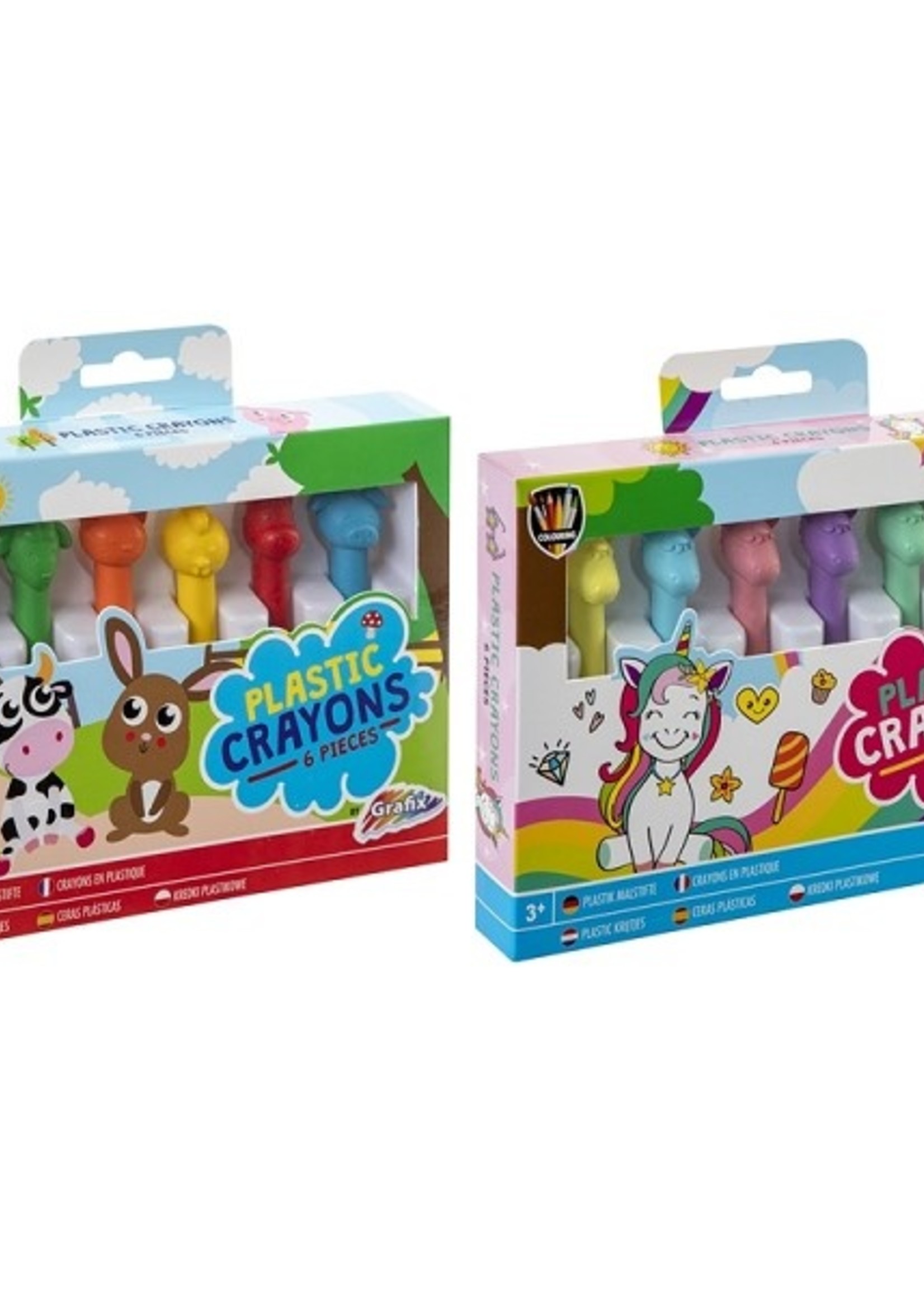 Grafix Waskrijtjes Eenhoorn of boerderijdieren 6 stuks