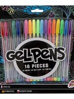 Grafix 18 Gelpennen op kaart (Neon Glitter Pastel)