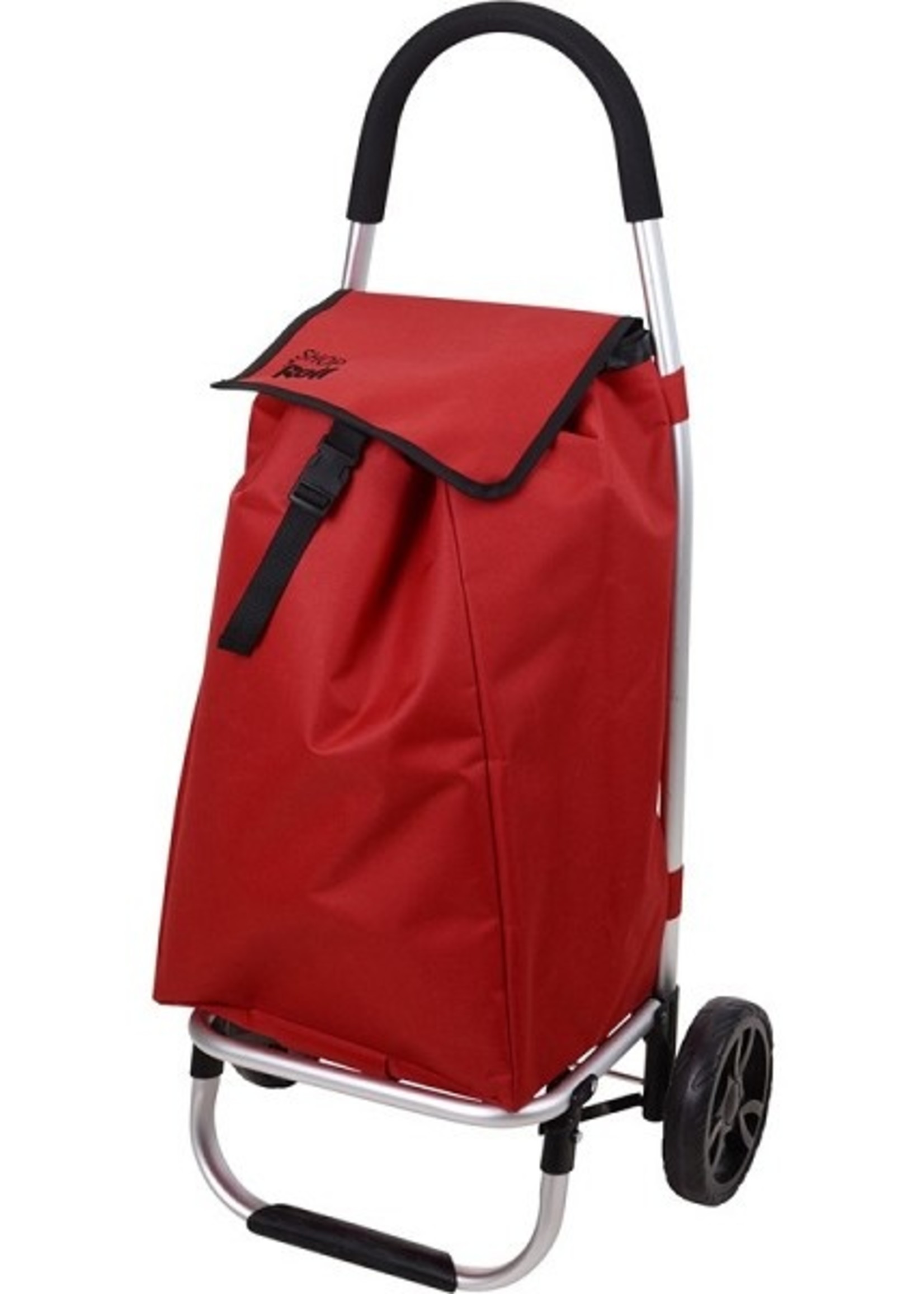 Boodschappentrolley alu rood 85x41x12cm