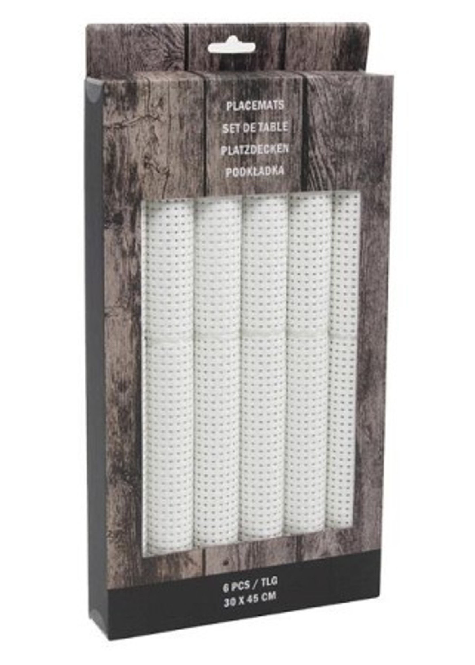 Placemat set a 6 30x45cm poly wit