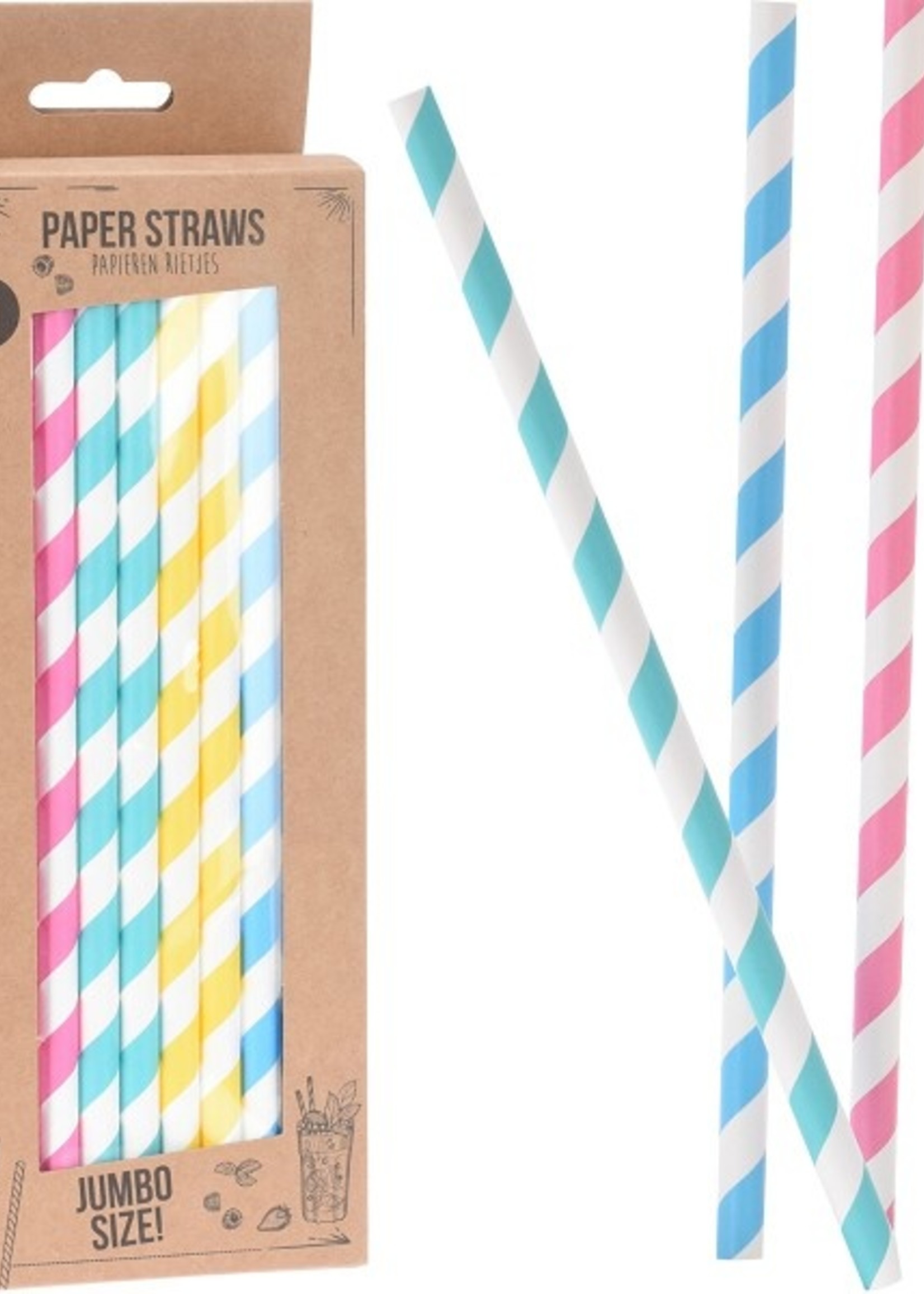 Rietjes papier jumbo 25cm doosje a 50 stuks