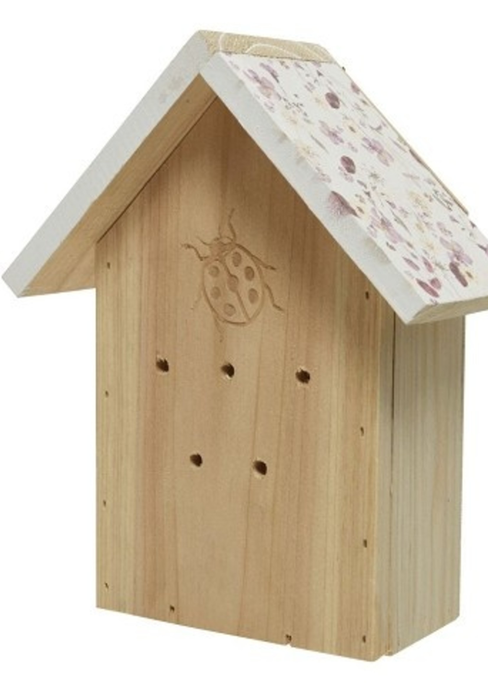 Insectenhuis grenen W17-H21cm lieveheersbeestjes