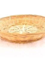 Schaal bamboe gevlochten rond laag 25x4cm