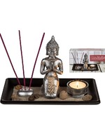 Decoset Buddha op houten tray 22x14cm