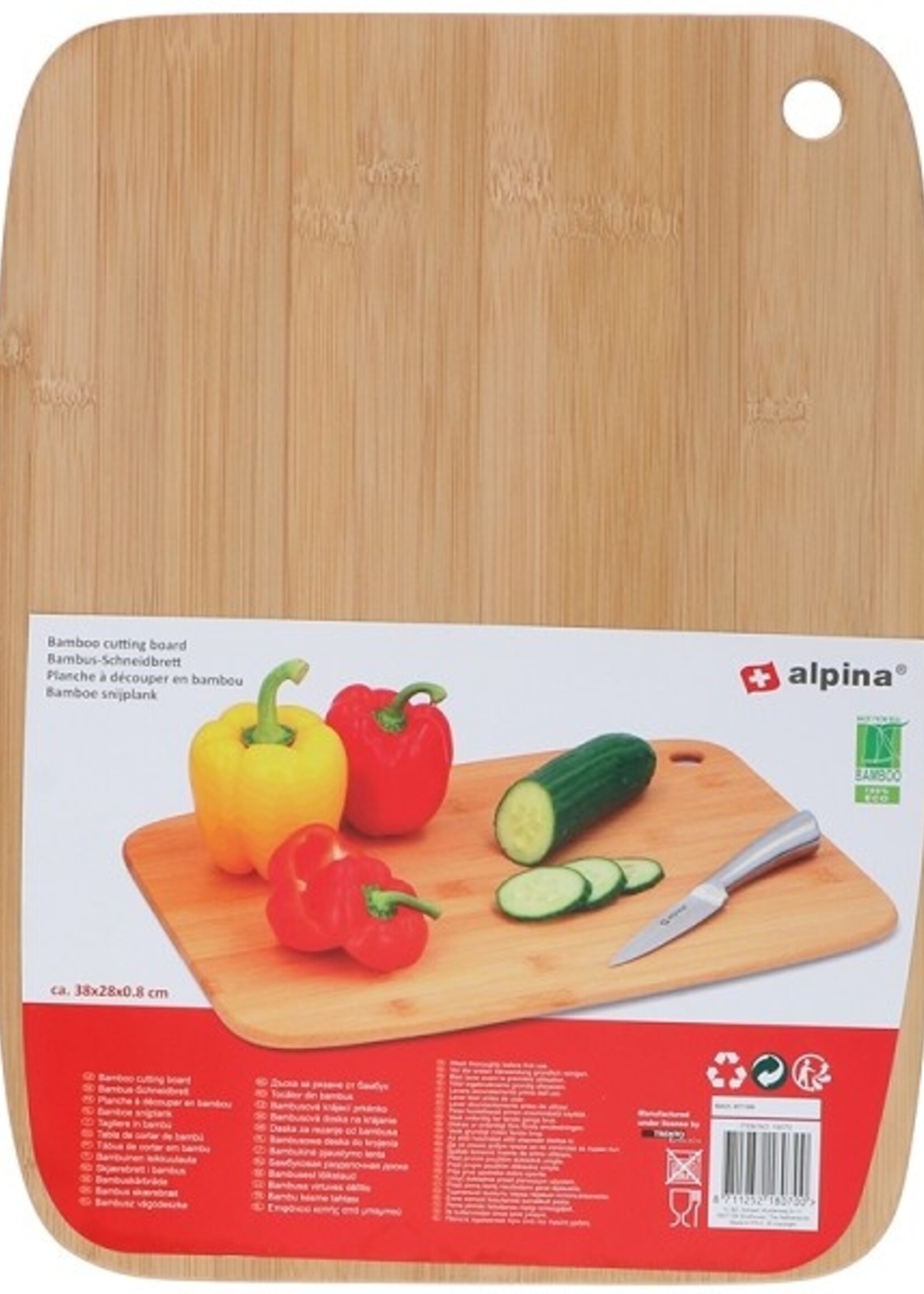 Alpina snijplank bamboe 38x28,5x0,8cm