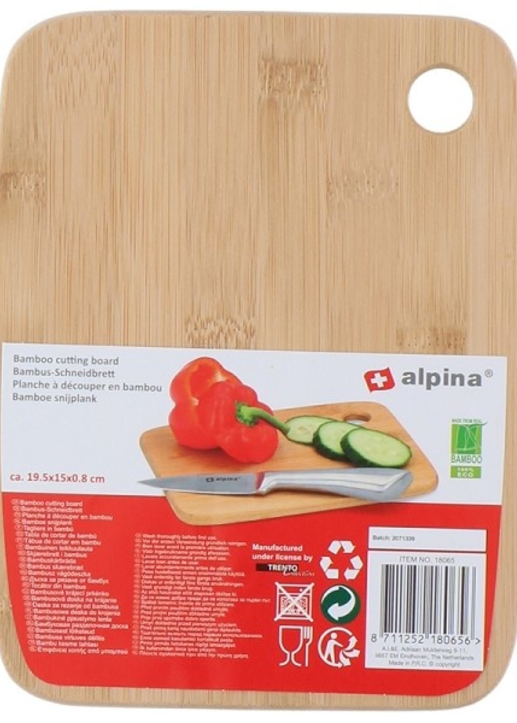 Alpina snijplank bamboe 19,5x15x0,8cm