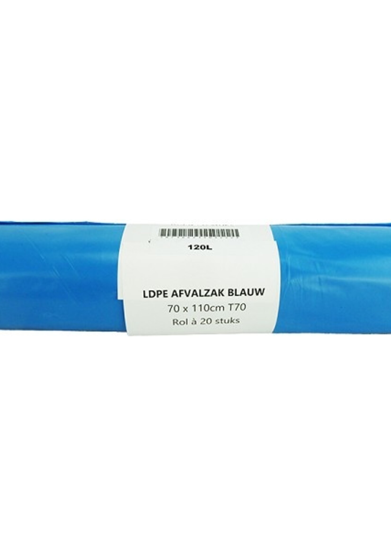 Afvalzak 120L blauw 20 stuks op rol 70x110cm dikte 70mu