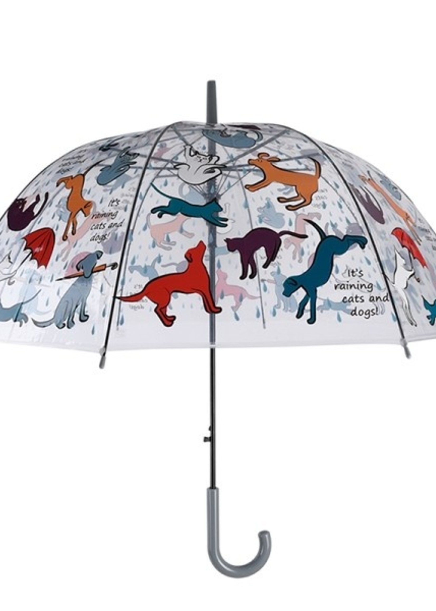 Esschert Design Paraplu transparant It's raining cats & dogs Ø83cm