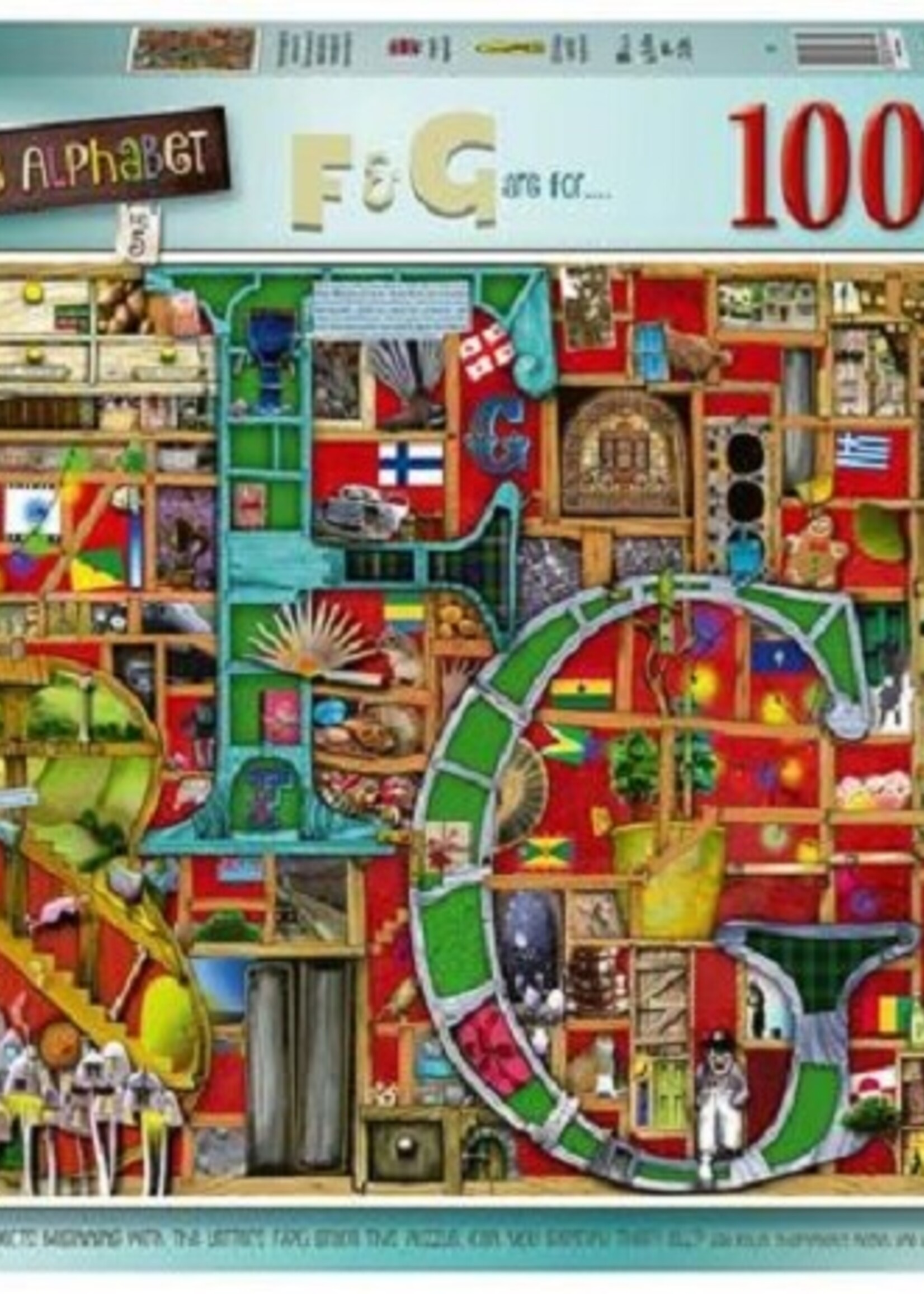 Ravensburger puzzel Awesome Alphabet F and G 1000 stukjes