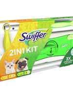 Swiffer Kit Vloerreiniger & Droge vloerdoekjes en Duster Plus navulling. Ideaal voor huisdieren