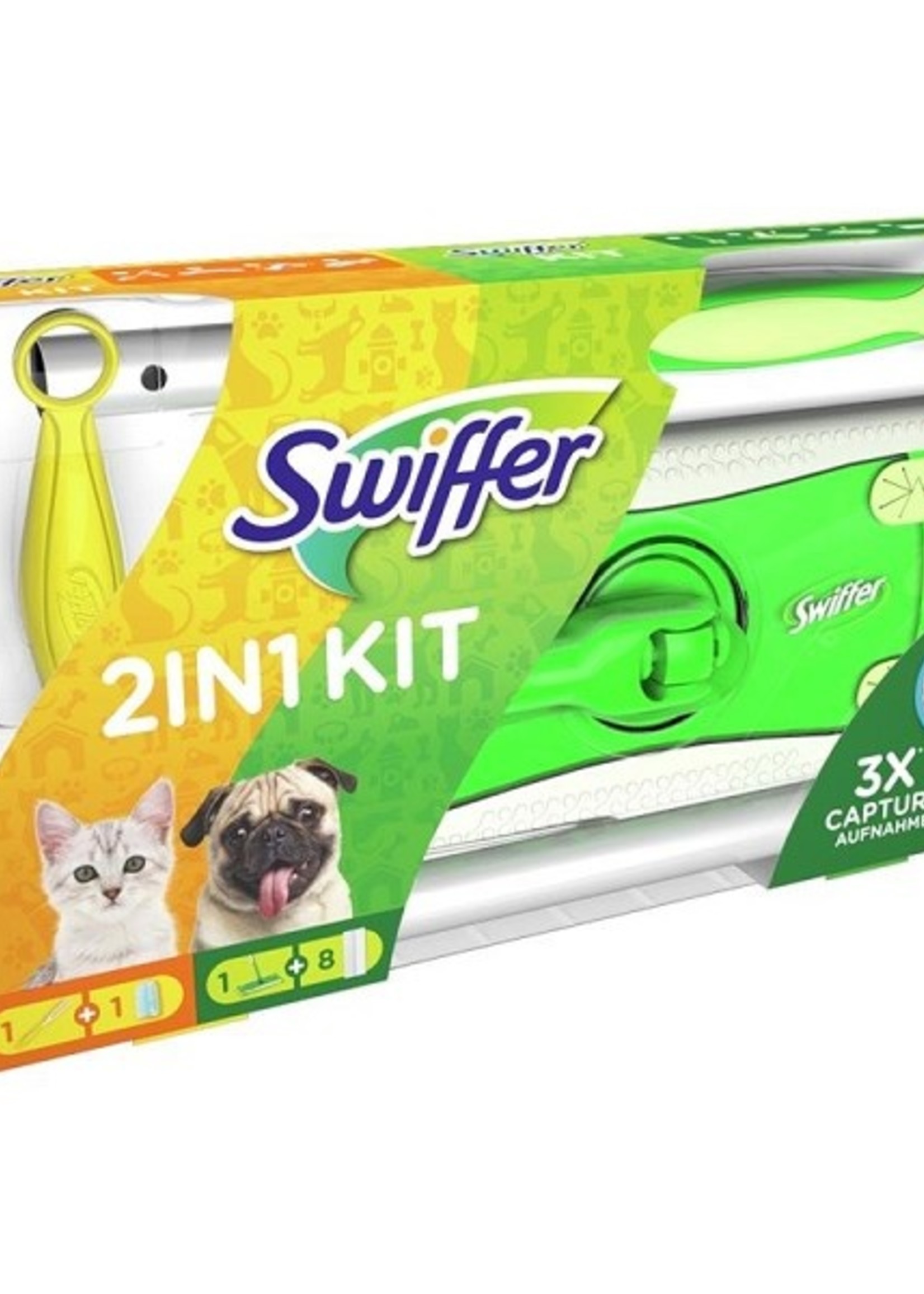 Swiffer Kit Vloerreiniger & Droge vloerdoekjes en Duster Plus navulling. Ideaal voor huisdieren