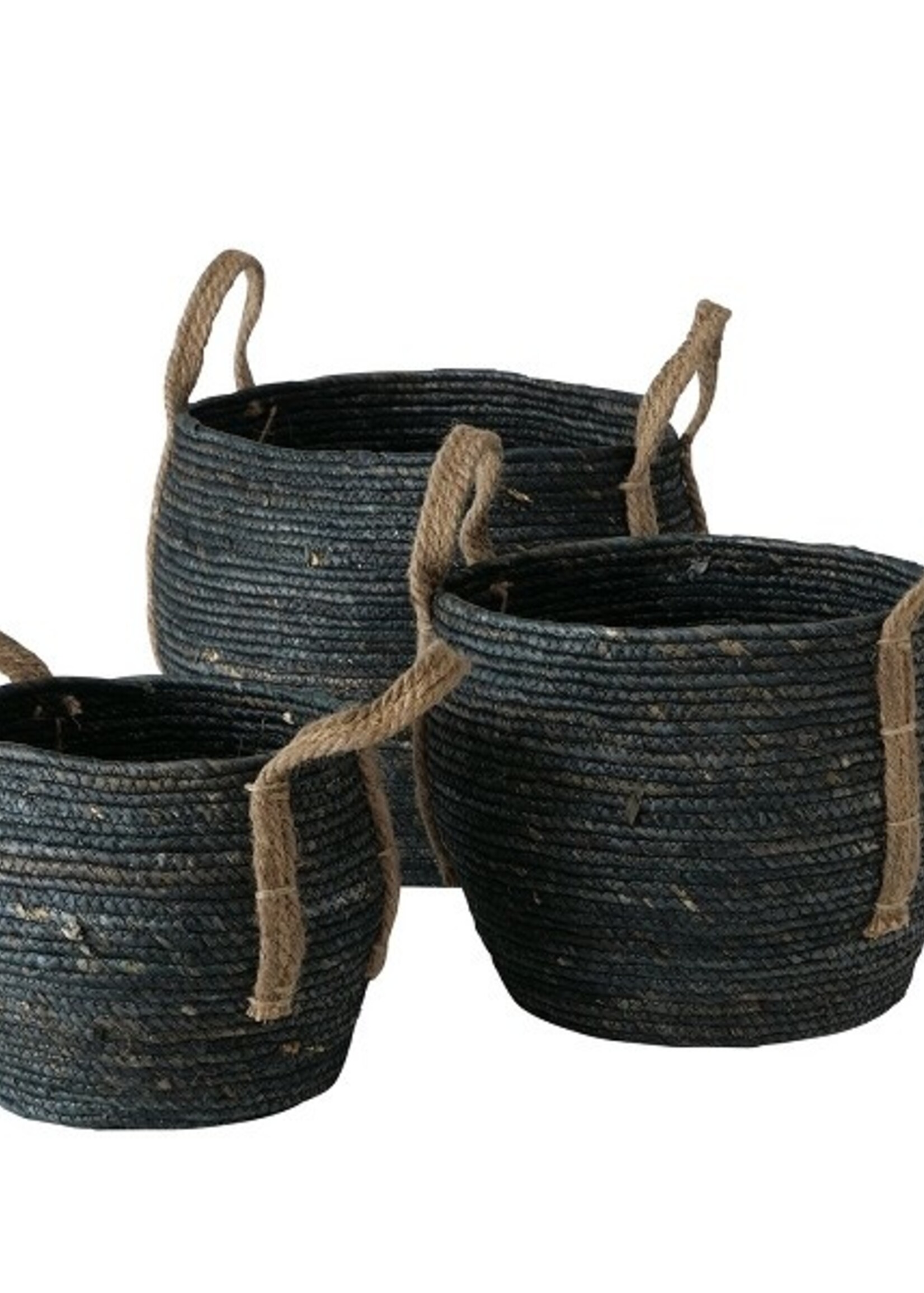 Mandenset Takeo 3-delig Jute Ø25-35cm Hoogte