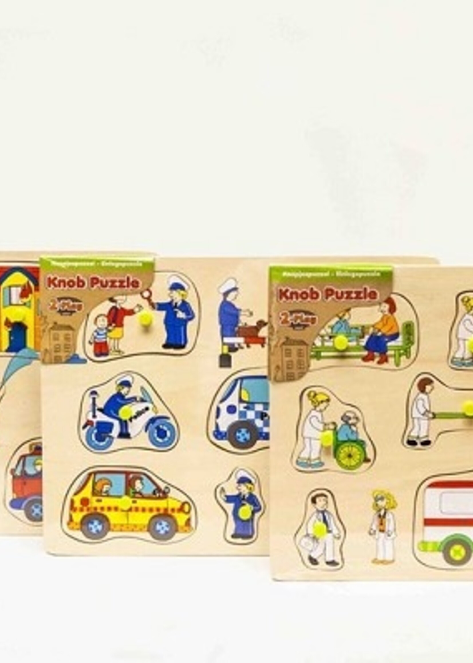 Knoppuzzel hout politie, brandweer of ambulance 10pc