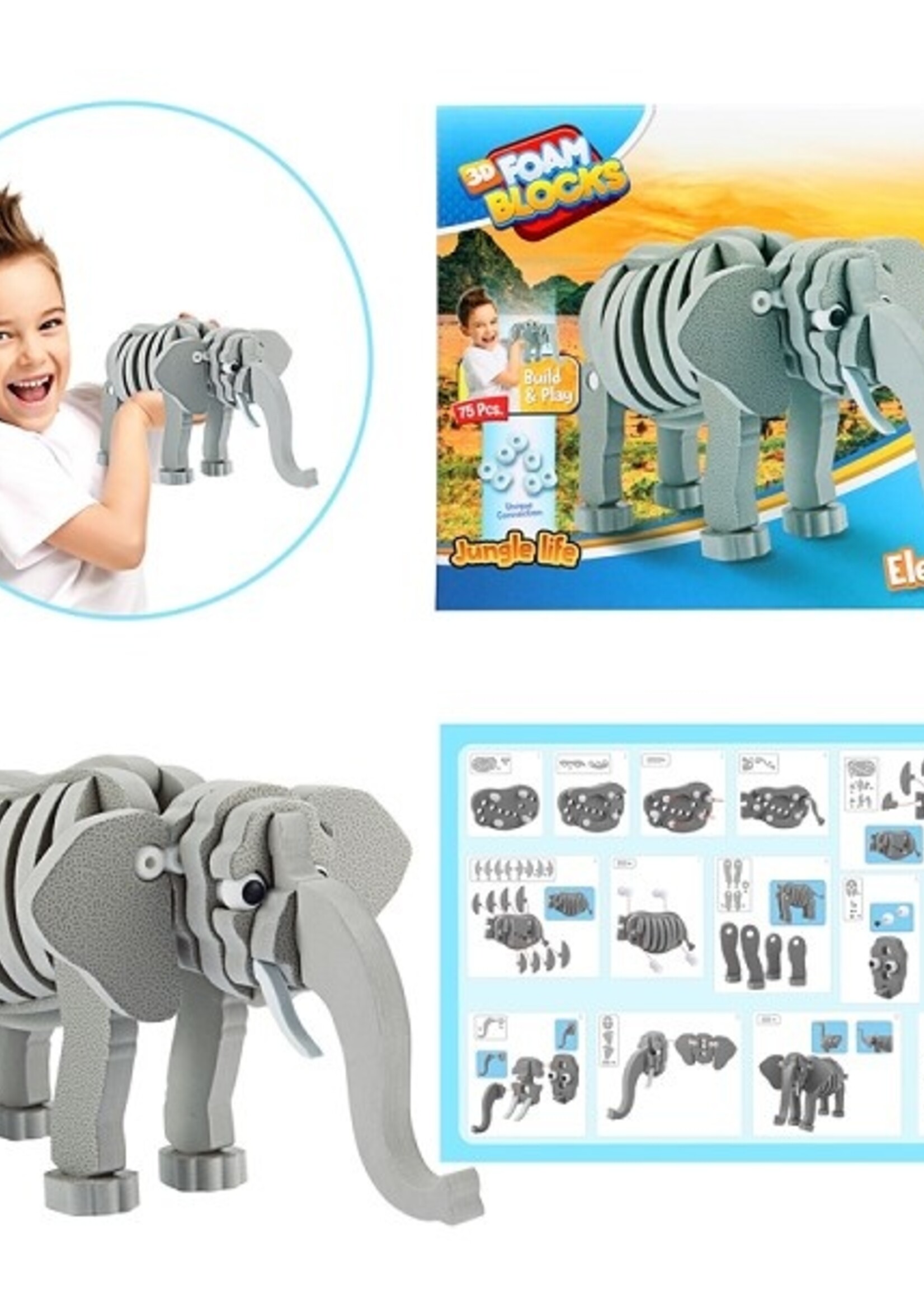 Toi Toys 3D puzzel constructiefoam Olifant