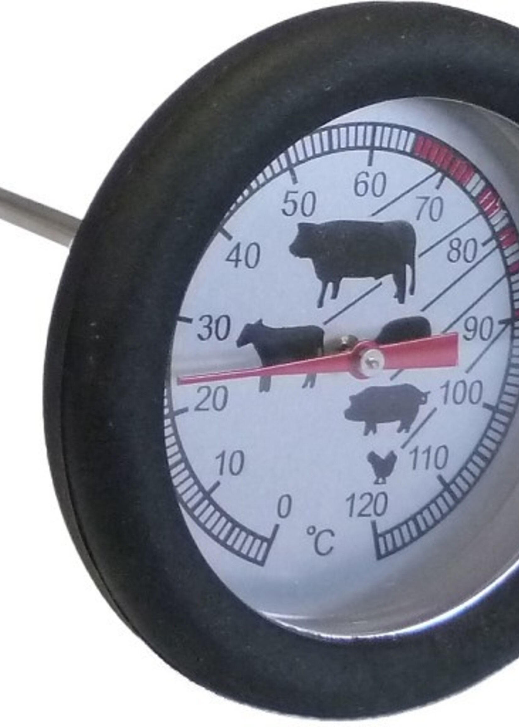 Vleesthermometer klokmaat 5,5cm lengte 12cm. met siliconenomhulsel