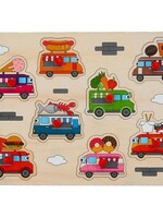 Houten knopjespuzzel Foodtruck 30x23cm