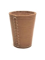 Dobbelbeker10 cm bruin leder