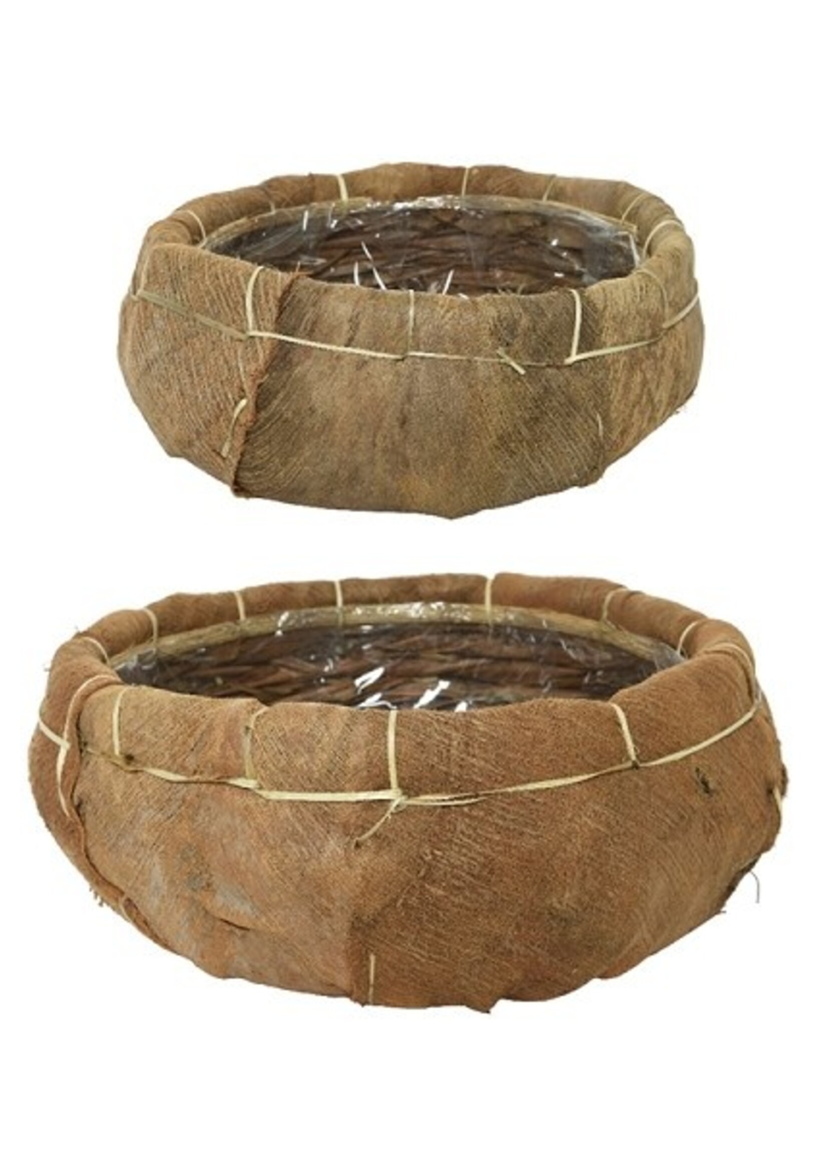 Mand kokosvezel set a 2: 36x32x16cm/27x25x16cm