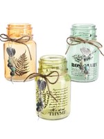 Fles glas opdruk strik Ø6.5x11cm