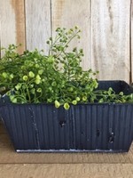 Zinken mand met jute hengsels zwart 30x21x11cm