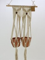 Planter hangend Macrame met 2 potten 33x85cm