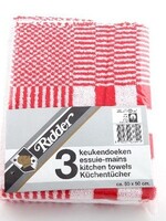 Keukendoek blok 50x50 rood s/3
