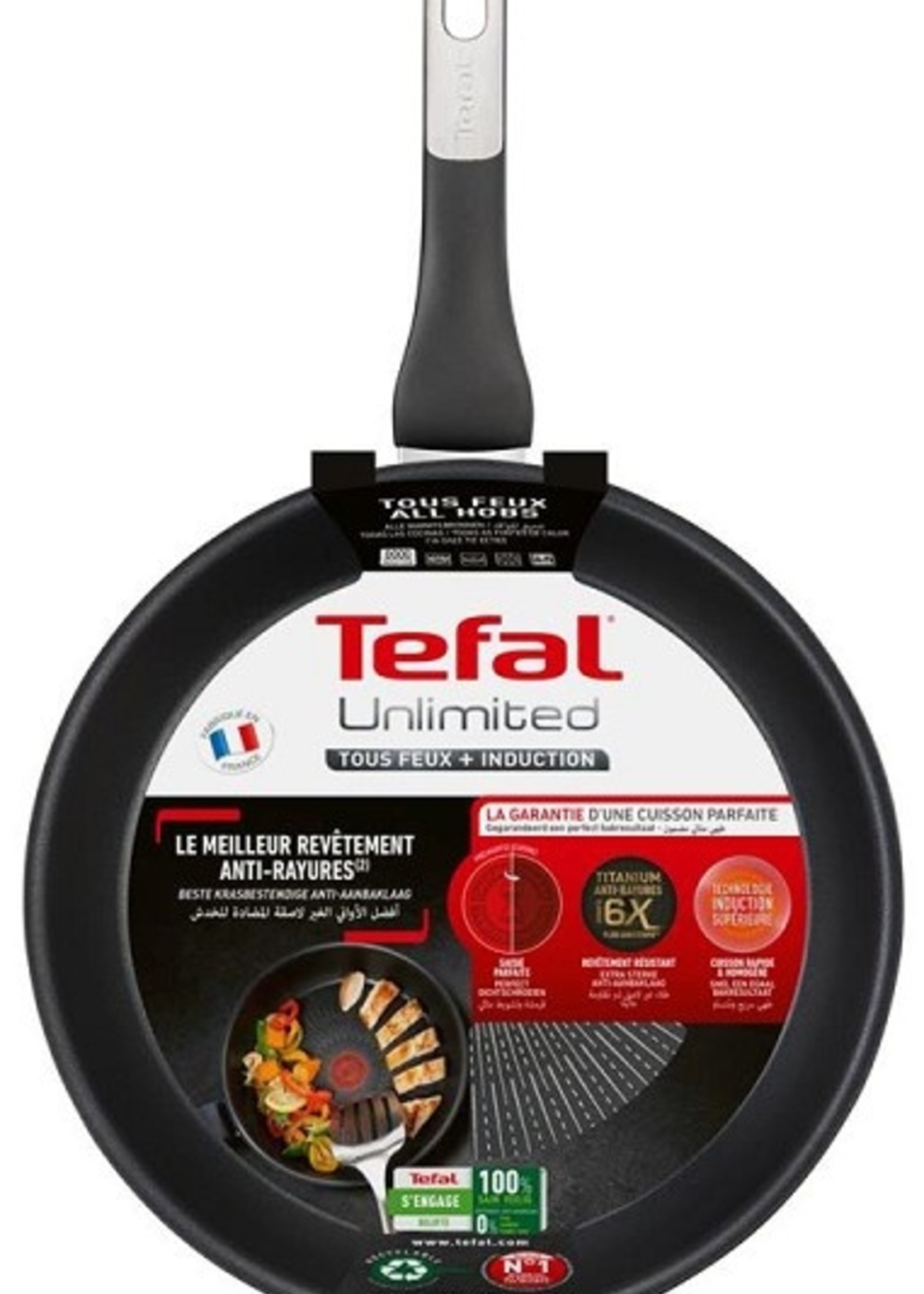 Tefal Unlimited Koekenpan 20cm van aluminium met titainium coating, geschikt voor alle warmtebronnen, inclusief inductie