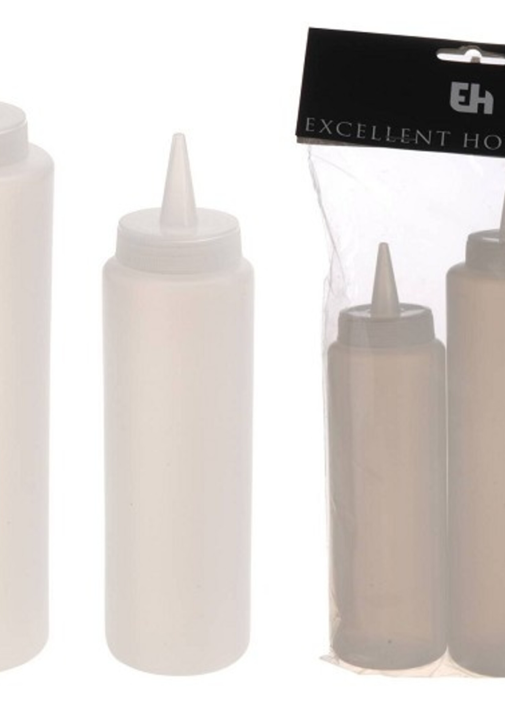 Garneerfles kunststof 2 delig diameter 5cm 5x17.5cm en 5.5x21cm