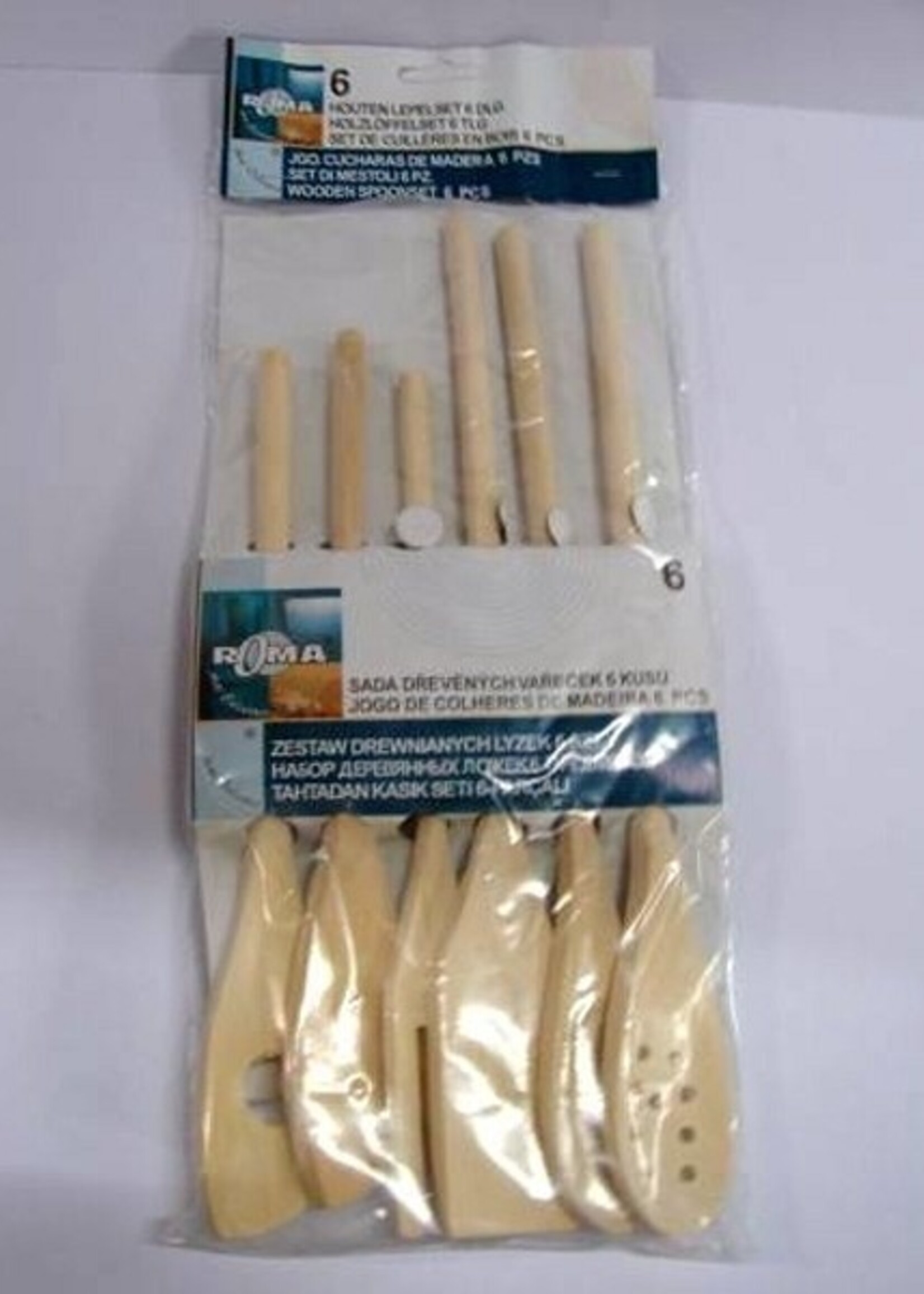 Houten pollepelset 6 delig