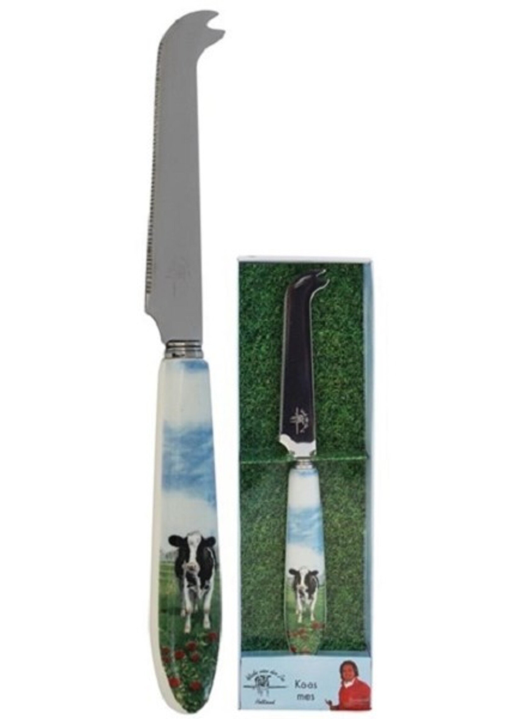 Wiebe van der Zee Kaasmes 21.5cm RVS mes keramiek handvat