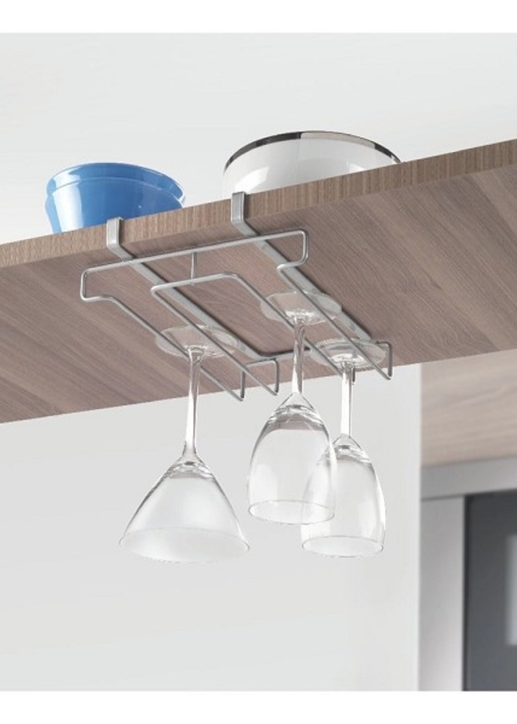 Metaltex (Wijn)glazenrekje voor kastplank 21x28x7cm