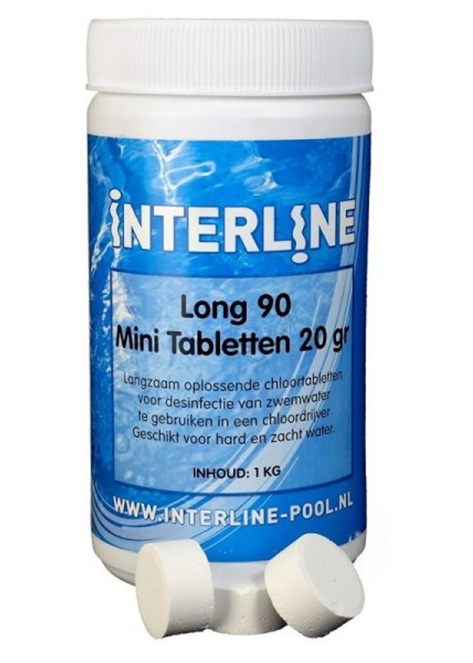 Interline chloortabletten 20gram Long-90 verpakt in pot van 1Kg
