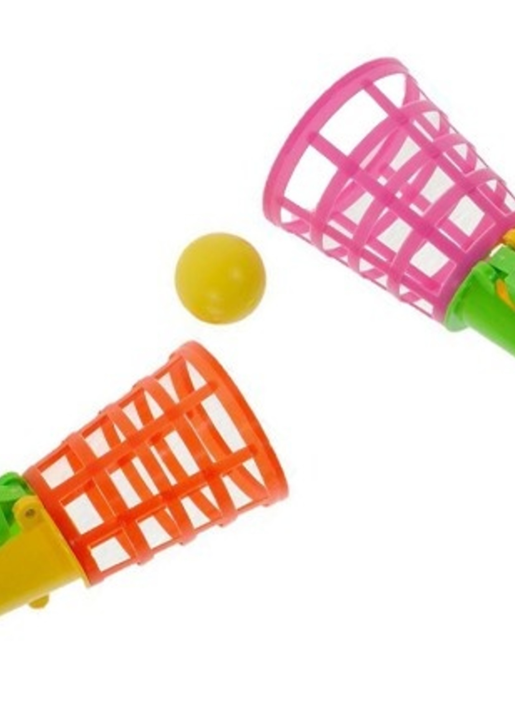 Schiet- en vangspel 28cm zak a 2st. Leverbaar in verschillende kleuren